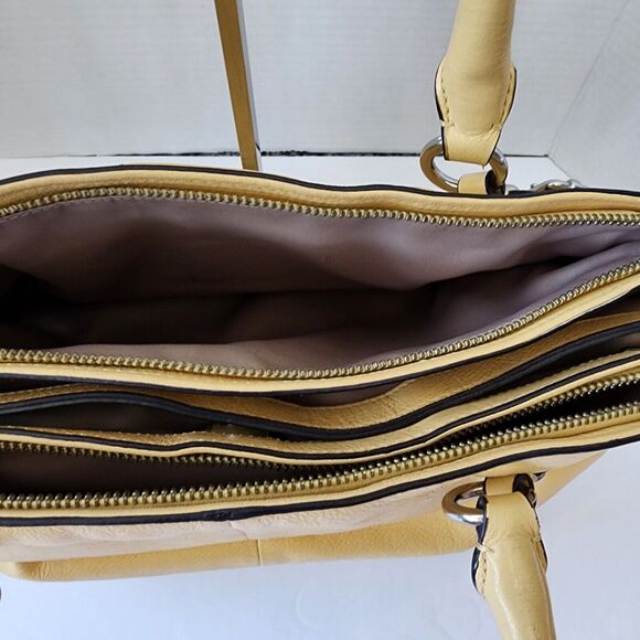 Coach Madison Kara Handbag Canary Yellow Pebbled  Leather  M1220-22262 - Picture 9 of 16